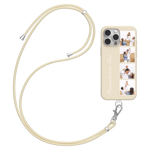 DCPPCY Handykette Personalisierte Handyhülle für iPhone X/Xs, Selbst Gestalten Hülle mit Handyband Kette, TPU Custom handyhülle mit Foto Bild Text, Hülle mit Eigenem Foto (Mehrfarbig) von DCPPCY