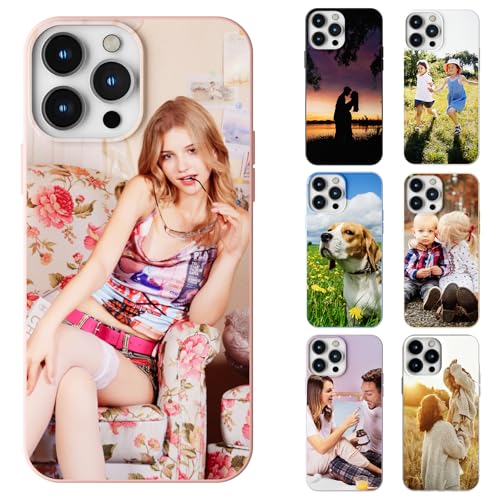 DCPPCY Personalisierte Handyhülle mit Foto Text für iPhone 11, Handyhülle Selbst Gestalten mit Mehreren Bild Text, TPU Stoßfest Hülle Personalisierte Foto Hüll für Familie (Mehrfarbig) von DCPPCY