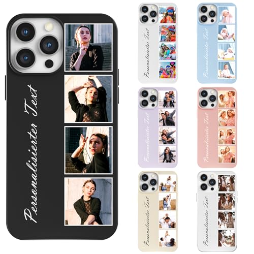 DCPPCY Personalisierte Handyhülle mit Foto Text für iPhone 13, Handyhülle Selbst Gestalten mit Mehreren Bild Text, TPU Stoßfest Hülle Personalisierte Foto Hüll für Familie (Mehrfarbig) von DCPPCY