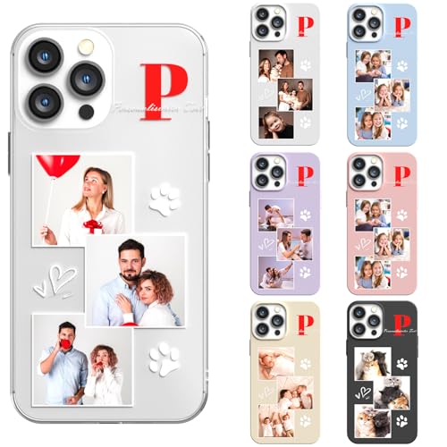 DCPPCY Personalisierte Handyhülle mit Foto Text für iPhone XSM, Handyhülle Selbst Gestalten mit Mehreren Bild Text, TPU Stoßfest Hülle Personalisierte Foto Hüll für Familie (Mehrfarbig) von DCPPCY