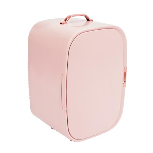 Kosmetik Kühlschrank 12Liter, Tragbarer Mini Kühlschrank 220V AC/ 12V DC Kleiner Hautpflege Kühlschrank mit Kühl-/Heizfunktion, für Autos Büro Schlafzimmer Schlafsäle (Rosa) von DCSYOG