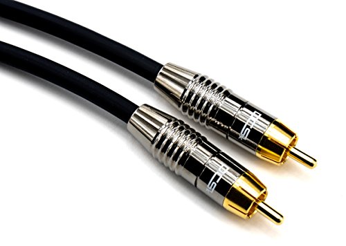 DCSk 1,5m Audio Subwoofer-Kabel (1,5 m) vergoldet & 3-fach geschirmt, Mono Cinch-Kabel mit 1 zu 1 Cinch-Stecker, Audiokabel, Menge: 1 Stück von DCSk