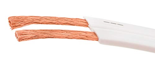 DCSk 20m - 2x1,5mm² flaches Lautsprecherkabel weiß I flexibles OFC Kupferkabel für HiFi Audio I Boxenkabel mit Isolierung I PROflat 15 von DCSk