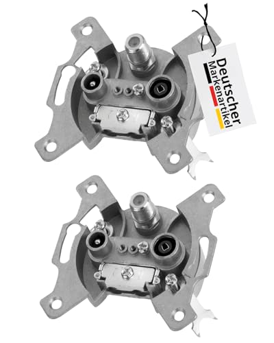 DCT Delta 2X Sat Dose unterputz, 3 Ausgänge, unicable & Kabelfernsehen tauglich, Stichdose, Antennendose, DVB-C, DVB-S/S2, DVB-T/T2, DAB +, DC Pass, 5-2400 MHz von DCT Delta
