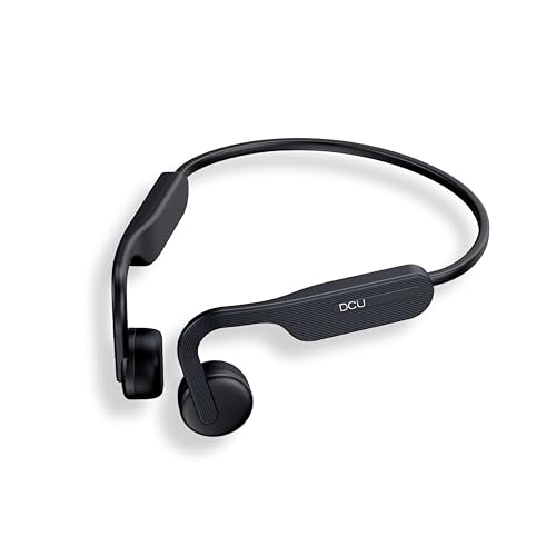 DCU TECNOLOGIC | Bluetooth-Kopfhörer, Knochenleitungs-Kopfhörer, drahtlose Sporthelme, 8h Verwendung, IPX5, Open-Ear, Schwarz, 34153500 von DCU TECNOLOGIC