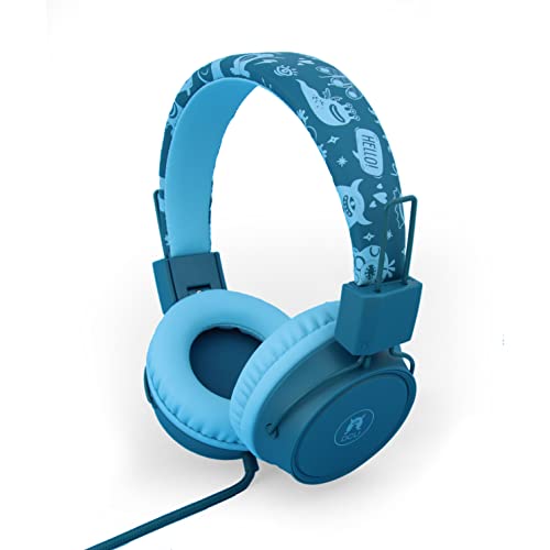 DCU TECNOLOGIC | Kinderkopfhörer | Kinder-Headset | 3,5-mm-|Klinkenkabel 85dB Lautstärkeschutz | Mikrofon | Grün und Blau von DCU TECNOLOGIC