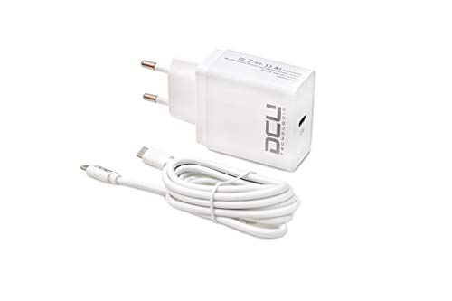 DCU TECNOLOGIC | Mobiles Ladegerät | USB Typ-C Power Delivery Ladegerät+USB-Typ-C-Kabel | Fast Charge | Länge: 1,8 M | Weiß von DCU TECNOLOGIC