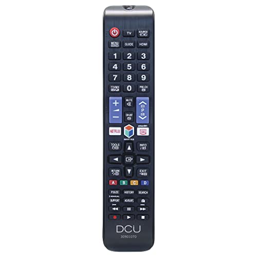 DCU TECNOLOGIC | Samsung SMART TV Fernbedienung | TV-Fernbedienung |Kompatibel mit Samsung SMART TV | Taste für Netflix und Prime Video | Schwarz von DCU TECNOLOGIC