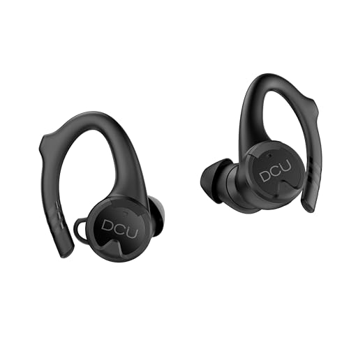 DCU-Technologic | Bluetooth 5.0 Sport IPX-6 | Ergonomischer Unterstützung in Silikon-| Touch-Steuerung | Schweiß- und wasserdichte | Kompatibel mit Android und IOS | 10m | Schwarz von DCU TECNOLOGIC