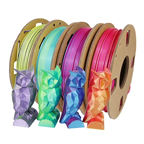 DD PLA Filament 1,75mm 250 g x 4, 3D Drucker Filament PLA Plus, Silk Dual Color Co-Extrusion 3D Druckmaterialien für 3D-Drucker von DD