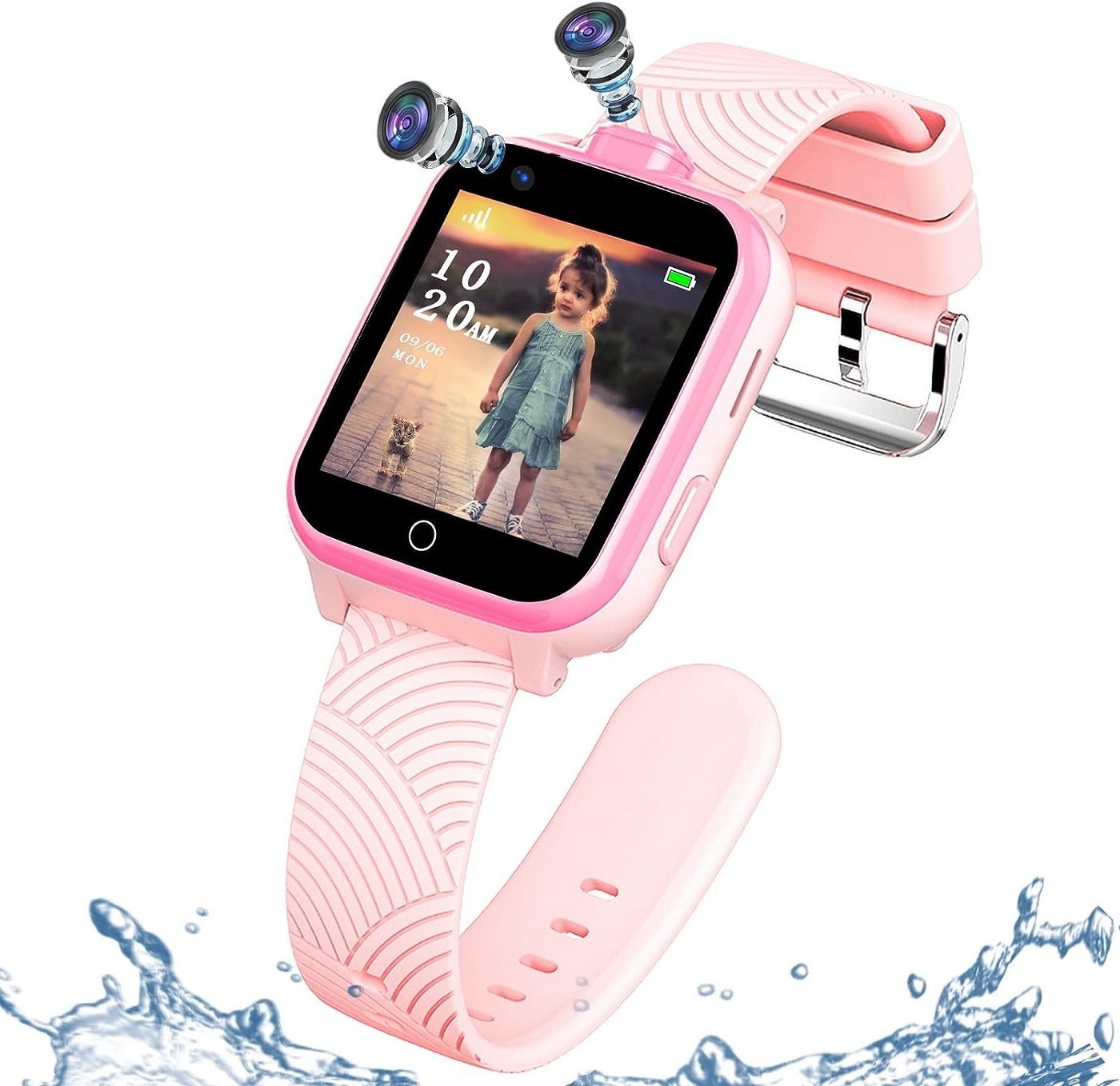 DDIOYIUR Smartwatch (1,44 Zoll, SIM-Karte), Kinder Kind Uhr Telefon Touchscreen mit Musik Player Recorder SOS von DDIOYIUR