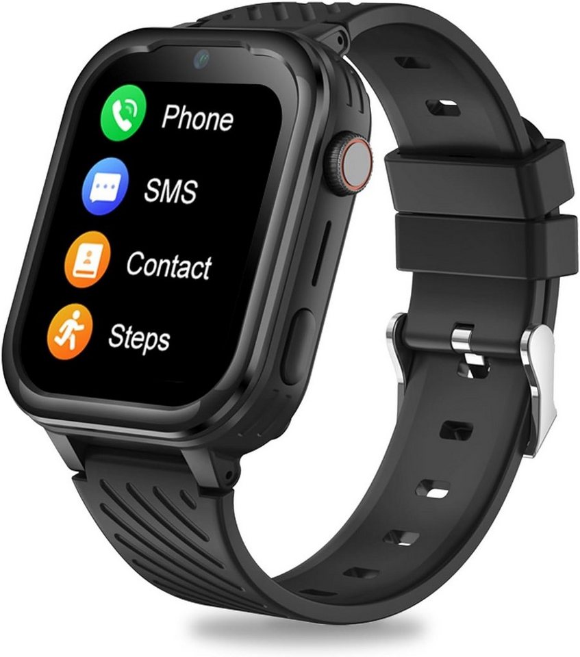 DDIOYIUR Smartwatch (1,83 Zoll, Android iOS), 4G Kinder mit GPS und Telefon Kinder mit WiFi, Videoanruf 2 Kamera SOS von DDIOYIUR