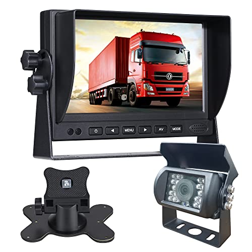 DDKUS Reversing Kamera Kit für Vans, Rückansicht Backup Kamera, 7 Zoll 1080P AHD Aktualisierte IPS Bildschirm Monitor Touch Key Screen 170° Weitwinkelrückkamera Nachtsicht, IP69 wasserdichte von DDKUS