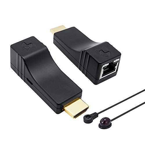 DDMALL 60M HDMI Extender über Single CAT5e/CAT6/CAT7 Kabel mit Remote IR Control， Full HD, 3D, EDID Kopie, HDCP, POC, USB-Betrieben, Keine Verzögerung, Kein Verlust, HDMI Sender Empfänger Kit von DDMALL