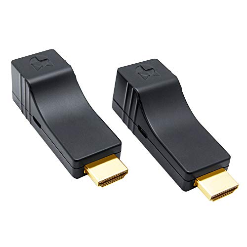 DDMALL HDMI Extender über ein einziges CAT6/CAT7 Kabel, Mini-Größe, USB-Stromversorgung, POC, Full HD 1080P, keine Latenz, kein Signalverlust, HDMI Transmitter und Receiver Kit (HE-15) von DDMALL