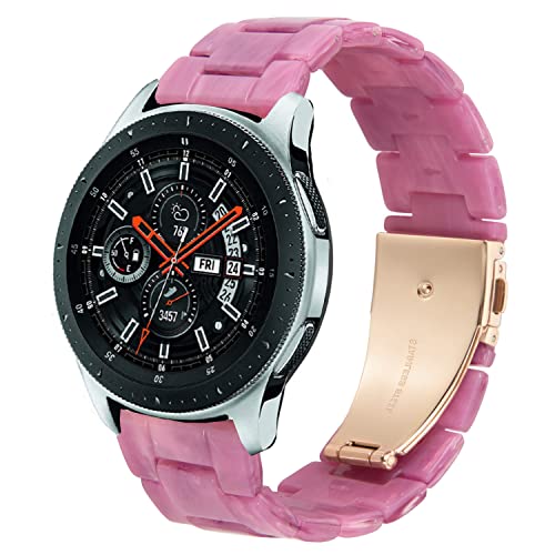 DEALELE Armband Kompatibel mit Samsung Galaxy Watch 3 45mm / Galaxy Watch 46mm / Gear S3, 22mm Buntes Harz Resin Ersatz Armbänder für Huawei Watch 3/3 Pro / GT3 46mm / GT2 46mm, Fuchsie von DEALELE