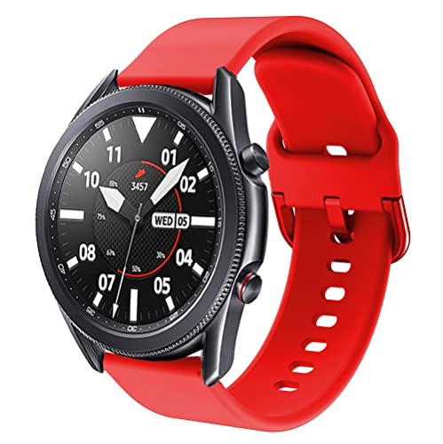 DEALELE Armband Kompatibel mit Samsung Galaxy Watch 3 45mm / Galaxy Watch 46mm / Gear S3, 22mm Sanft Silikon Ersatz Armbänd für Huawei Watch 3/3 Pro / GT3 46mm / GT2 46mm (Rot) von DEALELE
