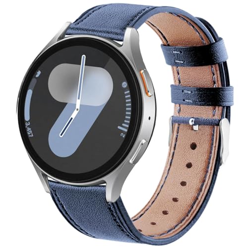 DEALELE Armband Kompatibel mit Samsung Galaxy Watch 7 / FE / 6/6 Classic / 5/5 Pro / 4/4 Classic / 3 41mm / Huawei GT2 42mm / GT3 42mm, 20mm Leder Ersatz Armbänder für Damen Herren, Blau von DEALELE