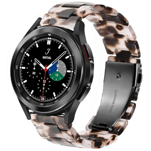 DEALELE Armband Kompatibel mit Samsung Galaxy Watch 6/6 Classic / 5/5 Pro / 4/4 Classic / 3 41mm / Active 2, 20mm Buntes Harz Resin Ersatz Armbänd für Huawei GT3 42mm / GT2 42mm, Grau von DEALELE