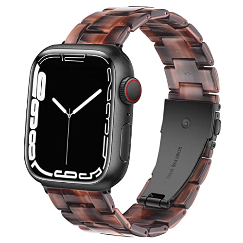 DEALELE Armband Kompatibel mit iWatch 38mm 40mm 41mm, Buntes Resin Harz Ersatz Uhrenarmband für Apple Watch Series 9/8 / 7/6 / 5/4 / 3 / SE Damen Herren, Schokolade von DEALELE