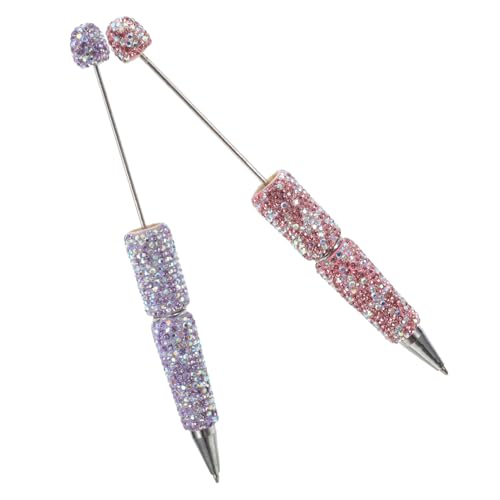 DEARMAMY 2 Stück Diamant-kugelschreiber Bleistifte Stift Aus Messing Perlenstifte, Perlen Hochzeitsstift Perlenstift-set Einzigartiges Design Mit Flüssiger Stiftspitze Strasssteine von DEARMAMY