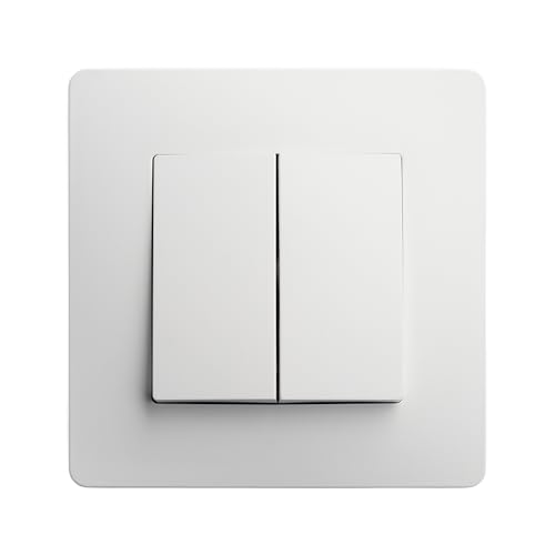 DEBFLEX - Caly - Doppelter Wechselschalter - Quadratischer Wandschalter für Beleuchtungssteuerung - Automatische Anschlussklemmen - ABS - Unterputz Installation - Weiß - 85 x 85 x 37 mm von DEBFLEX