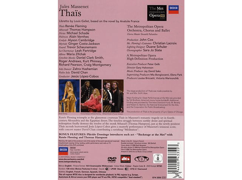 Renée Fleming, Thomas Hampson, Metropolitan Opera Orchestra, Chorus & Ballet - Massenet: Thais (DVD) von DECCA
