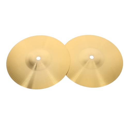 DECHOUS 2Er Set Beckensymbole Kleine Schlaginstrumente Crash Ride Becken Percussion Becken Jazz Drum Musical Splash Becken Jazz Thin Hat Becken Übungstrommel Becken Messing von DECHOUS