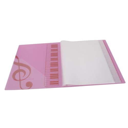 DECHOUS Blatt Score-Clip Organisator von Musikpartituren Ordner Chor Klavier Notenhalter Klavier Notenmappe Aufbewahrung von Musikbüchern Präsentationsbuch mit Klarsichthüllen Abs Rosa von DECHOUS