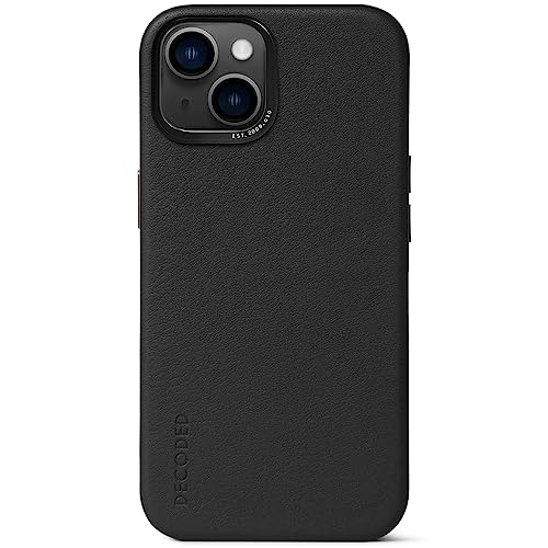 DECODED Premium Handyhülle - iPhone 14/13 - getestet von Apple - Europäisches Leder - Extra Schutz - Stoßdämpfend - Schutzhülle - Rundumschutz - Handyhülle - Schwarz von DECODED