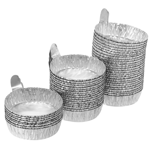 DECOMELODY 50 Stück Waagschale aus Aluminiumfolie Pfannen aus Aluminiumfolie Geschirr abwiegen Arbeitslaborpfanne Laborschale Folienschalen Grillschale Küchenwaage Laborausrüstung Silver von DECOMELODY