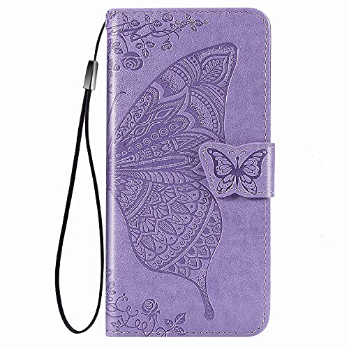 DEDUX Brieftasche Hülle für Doogee Note 58 / Note 58 Pro, Geprägt Schöne Schmetterlinge Rose Blume Lederbezug, Premium Leder Flip Schutzhülle mit Standfunktion Kartenfächer, Lila DEDUX Brieftasche Hülle für Doogee Note 58 / Note 58 Pro, Geprägt Schöne Schmetterlinge Rose Blume Lederbezug, Premium Leder Flip Schutzhülle mit Standfunktion Kartenfächer, Lila von DEDUX
