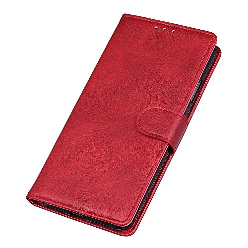 DEDUX Flip Hülle für Motorola Moto E13, [Standfunktion] Geschäft Handyhülle Tasche Leder Magnetisch Flip Cover Brieftasche Etui Schutzhülle. Rot von DEDUX