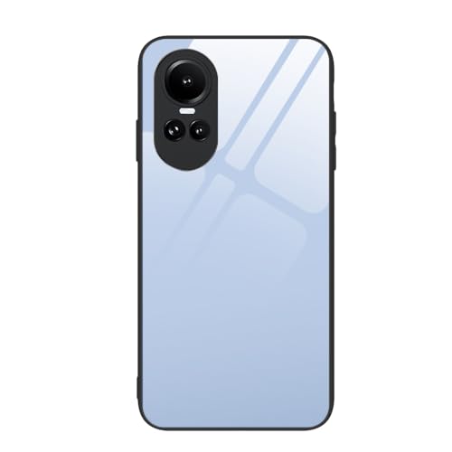 DEDUX Handyhülle für Oppo Reno 10 5G / Oppo Reno 10 Pro 5G Hülle, Hülle Pure Farbe Glas und Silikon TPU Schutzhülle Case Cover für Oppo Reno 10 5G / Oppo Reno 10 Pro 5G (Hellblau 1) von DEDUX