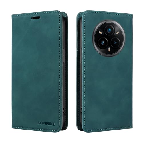 DEDUX Handyhülle für Realme 14 Pro Plus 5G (Realme 14 Pro+) Hülle Premium Leder Klappbar Tasche RFID Schutzhülle Magnetisch Flip Brieftasche Etui. Blau von DEDUX
