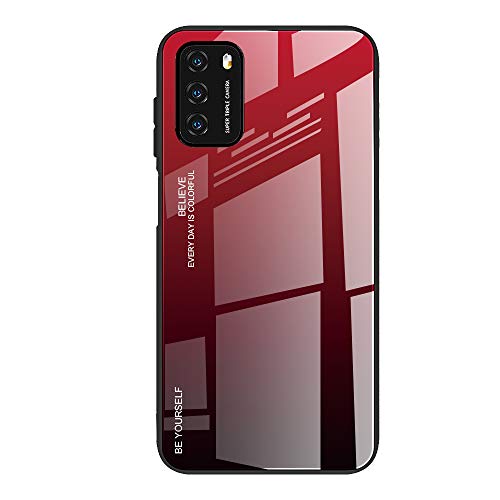 DEDUX Hülle für Samsung Galaxy A56 5G / A36 5G Handyhülle, Hülle Farbverlauf Glas und TPU Schutzhülle Case Cover für Samsung Galaxy A56 5G / A36 5G (Rot/Schwarz) von DEDUX