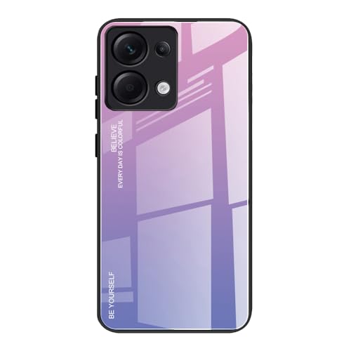 DEDUX Hülle für Xiaomi Redmi Note 13 4G Handyhülle, Hülle Farbverlauf Glas und TPU Schutzhülle Case Cover für Xiaomi Redmi Note 13 4G (Violett) von DEDUX