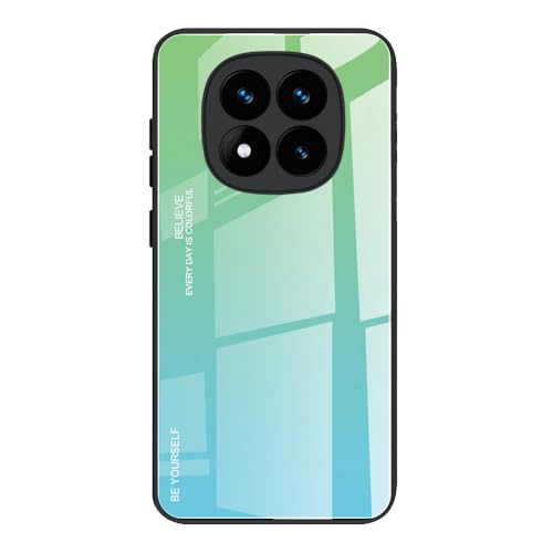 DEDUX Hülle für Xiaomi Redmi Note 14 Pro 5G Handyhülle, Hülle Farbverlauf Glas und TPU Schutzhülle Case Cover für Xiaomi Redmi Note 14 Pro 5G (Grün) von DEDUX