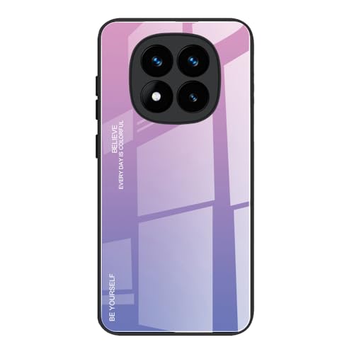 DEDUX Hülle für Xiaomi Redmi Note 14 Pro Plus 5G / Redmi Note 14 Pro+ - Gradient Glas und TPU Schutzhülle Case Cover - Violett von DEDUX