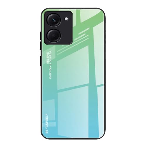 DEDUX Hülle für vivo Y36 4G / 5G Handyhülle, Hülle Farbverlauf Glas und TPU Schutzhülle Case Cover für vivo Y36 4G / 5G (Grün) von DEDUX