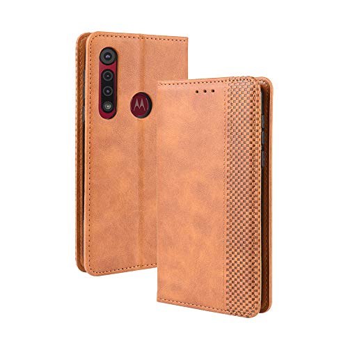 DEDUX Flip Hülle kompatibel mit Motorola Moto G8 Plus, Retro Leder Brieftasche Abdeckung Magnetverschluss Folio Ständer Kartensteckplätze Handyhülle, Braun DEDUX Flip Hülle kompatibel mit Motorola Moto G8 Plus, Retro Leder Brieftasche Abdeckung Magnetverschluss Folio Ständer Kartensteckplätze Handyhülle, Braun von DEDUX