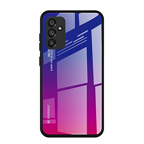 Dedux Hülle für Samsung Galaxy M52 5G Handyhülle, Hülle Farbverlauf Glas und TPU Schutzhülle Case Cover für Samsung Galaxy M52 5G (Blau/Rot) von DEDUX