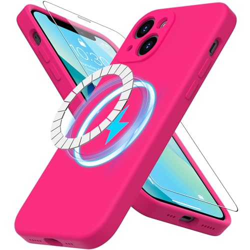 DEENAKIN Schutzhülle für iPhone 13 Mini, Silikon, mit Displayschutzfolie, kompatibel mit MagSafe, Kameraschutz, schmale Passform, magnetische Handyhülle, 5,4 Zoll (13,7 cm), für Frauen und Mädchen, von DEENAKIN