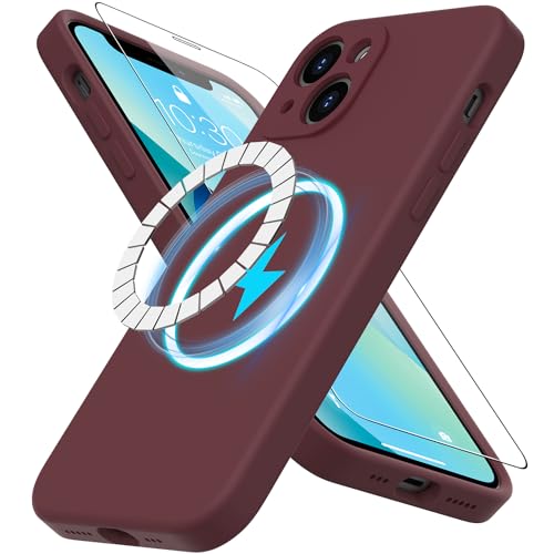 DEENAKIN Schutzhülle für iPhone 13 Mini, Silikon, mit Displayschutzfolie, kompatibel mit MagSafe, Kameraschutz, schlanke Passform, magnetische Handyhülle, 5,4 Zoll (13,7 cm), für Frauen und Mädchen, von DEENAKIN