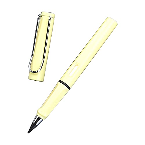 DEEPOW 1 Stücke Ewiger Bleistift - Tintenlose Bleistifte ewig, Technologie Unbegrenztes Schreiben Ewiger Bleistift Kein Tintenstift, Portable Everlasting Pencil Wiederverwendbar (Yellow) von DEEPOW