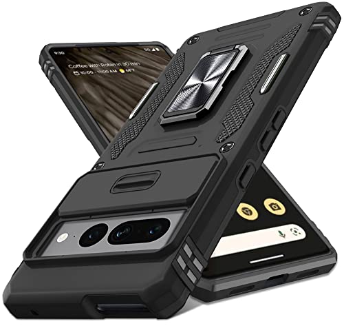 DEERLAMN Schutzhülle für Google Pixel 7 Pro mit Schiebe-Kamera-Abdeckung, vollständiger Kameraschutz, magnetisch, drehbarer Ständer, Militärqualität, stoßfest, strapazierfähig, Schwarz DEERLAMN Schutzhülle für Google Pixel 7 Pro mit Schiebe-Kamera-Abdeckung, vollständiger Kameraschutz, magnetisch, drehbarer Ständer, Militärqualität, stoßfest, strapazierfähig, Schwarz von DEERLAMN