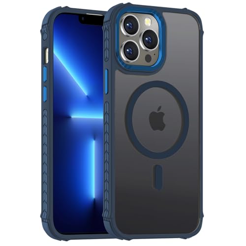 DEERLAMN Starke magnetische Schutzhülle für iPhone 13 Pro Max, kompatibel mit Magsafe, militärischer Schutz, durchscheinend, matt, schlank, stoßfest, Schutzhülle für Damen, Herren, Waldblau DEERLAMN Starke magnetische Schutzhülle für iPhone 13 Pro Max, kompatibel mit Magsafe, militärischer Schutz, durchscheinend, matt, schlank, stoßfest, Schutzhülle für Damen, Herren, Waldblau von DEERLAMN