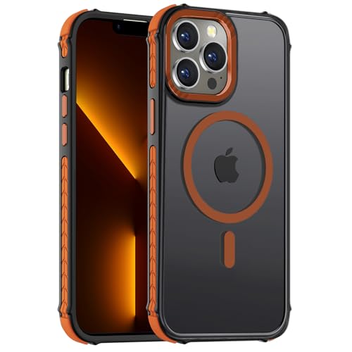DEERLAMN Starke magnetische Schutzhülle für iPhone 13 Pro Max, kompatibel mit Magsafe, militärischer Schutz, durchscheinend, matt, schlank, stoßfest, Schutzhülle für Damen, Herren, Waldorange DEERLAMN Starke magnetische Schutzhülle für iPhone 13 Pro Max, kompatibel mit Magsafe, militärischer Schutz, durchscheinend, matt, schlank, stoßfest, Schutzhülle für Damen, Herren, Waldorange von DEERLAMN