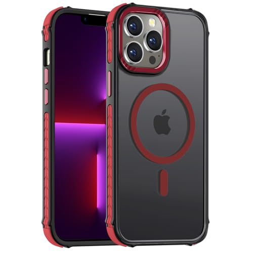 DEERLAMN Starke magnetische Schutzhülle für iPhone 13 Pro Max, kompatibel mit Magsafe, militärischer Schutz, durchscheinend, matt, schlank, stoßfest, Schutzhülle für Damen, Herren, Waldrot DEERLAMN Starke magnetische Schutzhülle für iPhone 13 Pro Max, kompatibel mit Magsafe, militärischer Schutz, durchscheinend, matt, schlank, stoßfest, Schutzhülle für Damen, Herren, Waldrot von DEERLAMN
