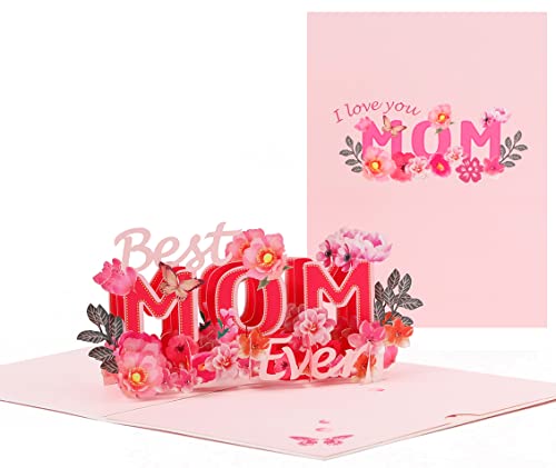 DEESOSPRO® Muttertagskarte, Papier Spiritz Muttertag, Geburtstagskarte für Mama Special, 3D Pop Up Grußkarte mit Schönen Papier-Cut, Geschenk für Mama Geburtstag von DEESOSPRO